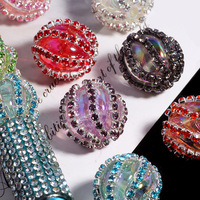 Perles en alliage avec trou droit pour la fabrication de chaînes de téléphone portable, de porte-clés, d'accessoires de sac