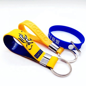 Millan Promotion Party Gift Custom 3d logo Eco Friendly Rubber Silicone Bracelet Keychain <strong>Wristband</strong> Silicone Wristlet Key Chain - Product Image 3