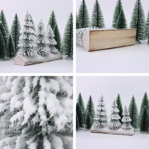SANWEI <strong>Mini</strong> Christmas <strong>Trees</strong> Winter Ornaments Tabletop Small <strong>Xmas</strong> <strong>Tree</strong> <strong>Mini</strong> Bottle Brush <strong>Tree</strong> With Wood Base for Home Decoration - Product Image 2