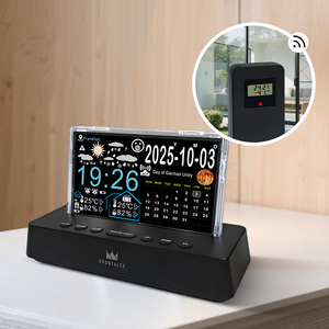 Thông minh không dây Trạm thời tiết với RC đồng hồ, va Màn hình <span class=keywords><strong>LCD</strong></span> đồng hồ, đa chức năng andmulti-ngôn ngữ hiển thị lịch đồng hồ - Product Image 4