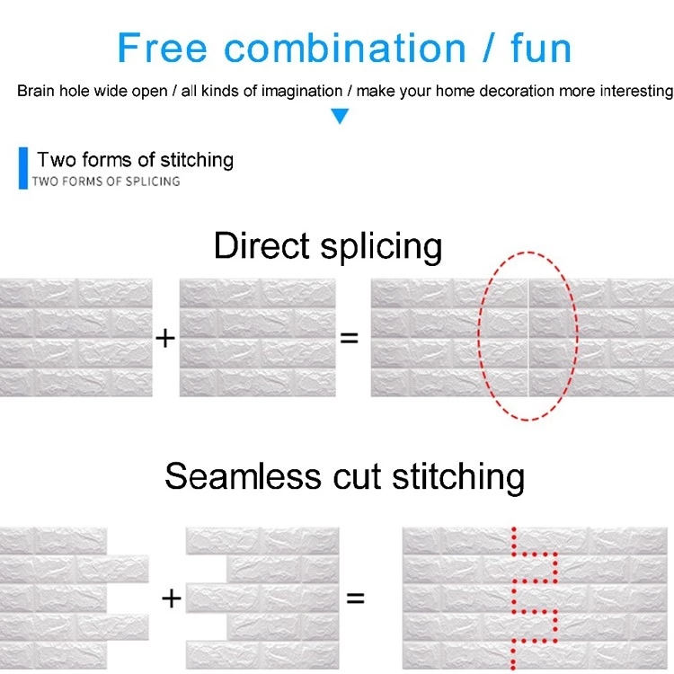 Self Adhesive 3D Foam Brick Decorative Foam Wall Sticker Roll For Living Room Decor