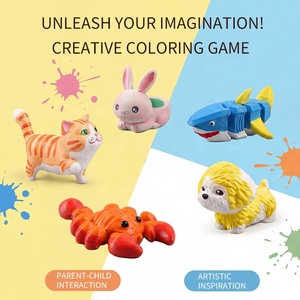 Figure di Animali in Acrilico, Giocattoli Divertenti da Dipingere, Bambole in Ceramica Dipinte, Giocattoli Educativi Fai-da-Te per Bambini - Product Image 6