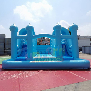 Castillo inflable azul para fiestas al aire libre, brincolín comercial para niños en venta. - Product Image 4