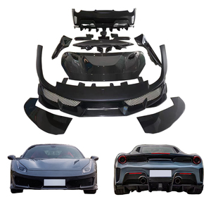 Nuevo Kit de Parachoques de Fibra de Carbono Pista Wet para Coche, Labio Delantero y Trasero, Alerón Lateral para 488 2015-2019 - Product Image 1