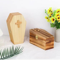 Cercueil en bois pour animaux de compagnie avec motif de croix en relief, urne commémorative en forme de cercueil pour chiens et chats, boîte funéraire avec serrure sécurisée