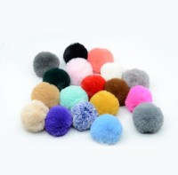 Boule de fausse fourrure de lapin faite à la main de 8 cm (3,1 pouces) avec bande élastique, pompons tendance pour chapeaux, décoration de vêtements, accessoires de mode DIY