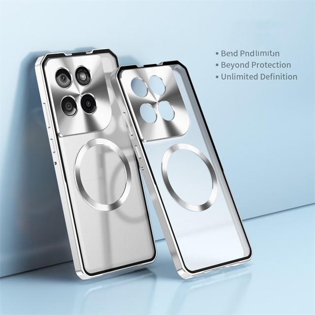 Premium Wireless Magnetic Charging Aluminum Frame Phone Case for Motorola Edge 70 60 50 Ultra Frosted Acrylic Back Panel Cover