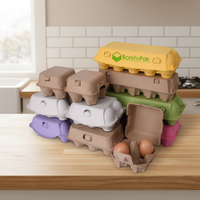 Échantillon Gratuit, Vente en Gros, Boîtes à Œufs Vides de 6, 8, 10, 12, 15, 24, 30 Œufs, Barquettes en Papier Biodégradable Imprimées en Couleur pour Œufs de Poule