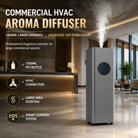 Difusor de Aroma Comercial, Bomba Turbo de 24V, Conexión HVAC, Capacidad de 1500ml, Control Táctil con WiFi y Bluetooth, Aleación de Aluminio