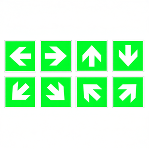 TTAKE Señalización de Dirección de Seguridad Contra Incendios, Pegatinas de Flecha Verde para Guía de Salida de Emergencia - Product Image 1