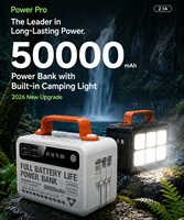 Chargeur portable de grande capacité pour le camping avec câbles intégrés, lampe torche LED, banques d'alimentation d'urgence pour l'extérieur