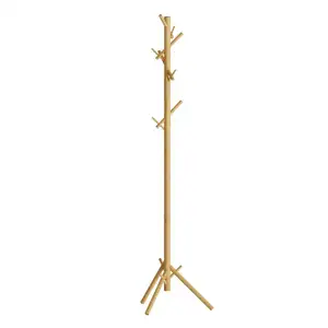 Albero di bambù Cappotto Cremagliera Del Basamento di Facile Montaggio di Dimensioni Regolabili Free Standing Appendiabiti, Appendiabiti Stand