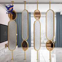 Dubaï Styles Entrée Pliable Intimité Écran en Verre en Acier Inoxydable Séparateur Métal Séparateur de Pièce Cloison Murale pour Hall d'Hôtel