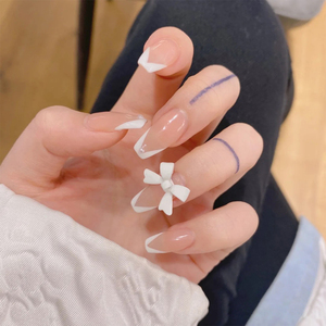 De nombreux modèles différents de faux ongles à presser sans trace, <span class=keywords><strong>design</strong></span> français, faux ongles, pointes de ballet, pointes carrées - Product Image 1