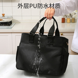 Bolsa de almuerzo impermeable y aislada, de gran capacidad, gruesa, multifuncional, para viajes, color negro - Product Image 1