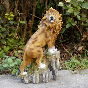 Statuetta di Leone Realistica in Resina - Criniera Dipinta a Mano, Scultura da Collezione di Fauna Selvatica per Decorazione Scrivania e Esposizione a Tema Safari - Product Image 5