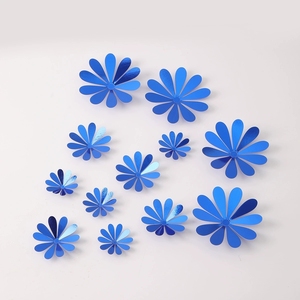 12 Piezas <span class=keywords><strong>de</strong></span> Adhesivos Decorativos <span class=keywords><strong>de</strong></span> Pared con Flores Metálicas 3D, Arte Floral para Decoración <span class=keywords><strong>de</strong></span> Fiestas <span class=keywords><strong>de</strong></span> Cumpleaños, Baby Shower, Bodas - Product Image 5