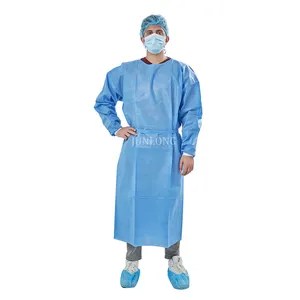 Batas médicas desechables de aislamiento de bacterias de nivel 3, talla grande, BATA DE AISLAMIENTO desechable impermeable