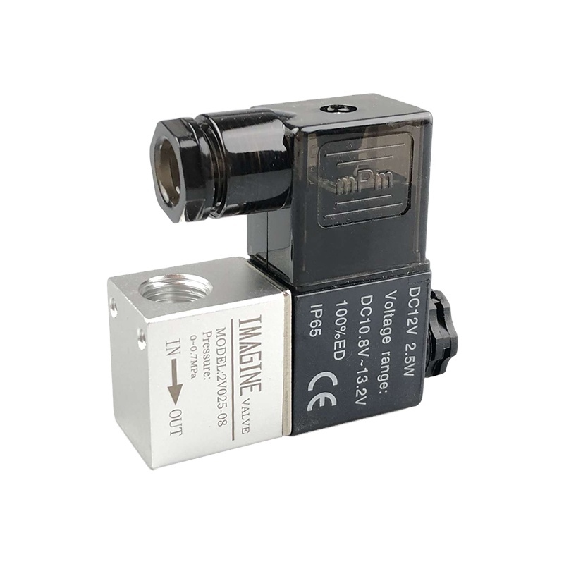 12V 2-ходовой клапан с подачей возуха 2V025-08 воздушный компрессор пневматический ходовые непосредственные действующие Электрический соленоид