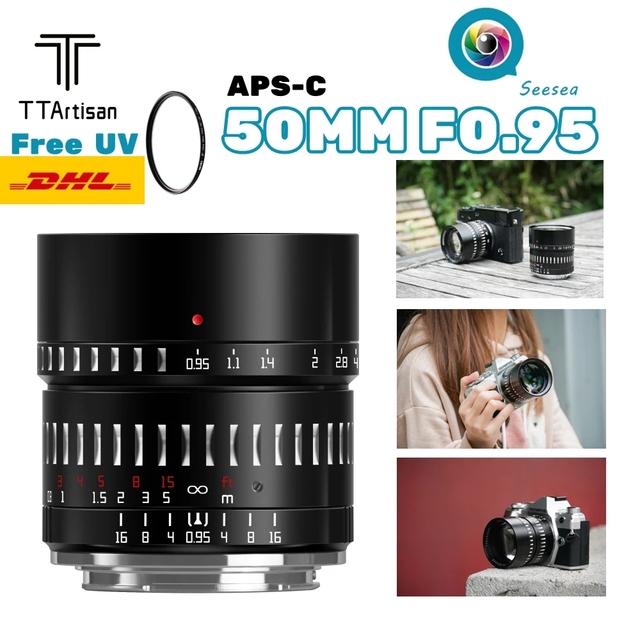 TTartisan 50mm F0.95 APS-C MF Large Aperture Lens for Mirrorless Cameras EOS-M Sony E Fuji X M43 Nikon Z Canon RF Sigma L Mount