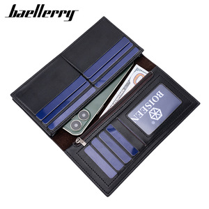 Baellerry <b>Men's</b> Long <b>Wallet</b> <b>Black</b> Multi-Card Slot Business Zipper <b>Wallet</b> Everyday Use - Product Image 2