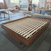 Cadre de lit plateforme moderne en bois massif sans tête de lit, montage facile pour chambre à coucher, décoration intérieure, design minimaliste, prêt à la vente
