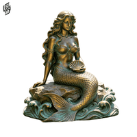 Statue de fontaine sirène en bronze sur mesure de grande taille, sculpture aquatique pour la décoration de villas et de terres de famille