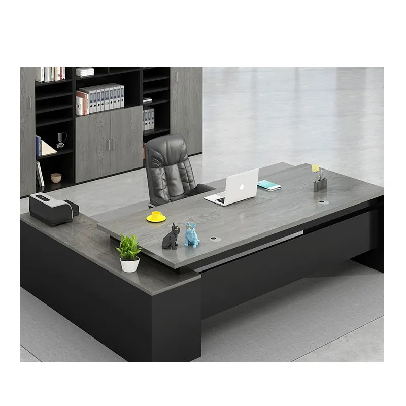 Oficina L-förmiger moderner Luxus-Mesa-Büro-Meuble-Tisch mit abschließbarer Schublade CEO Executive Desk Workstations