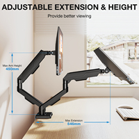 Nouveau support ergonomique double écran pour écrans de 17 à 34 pouces, mouvement complet, charge de 22 lb par bras, réglage flexible, support stable en alliage