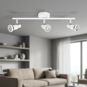 Striscia LED a 3 luci GU10 3.4W 2700K Spot Bianco 220-240V Acero (833890) - Product Image 2