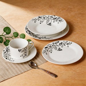 30 pièces de vaisselle ronde moderne en porcelaine japonaise avec motif floral - Vaisselle en porcelaine anglaise et royale - Product Image 4