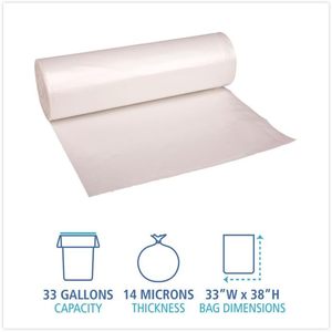 Bolsas para Basura Naturales de Alta Densidad de 33x38 Pulgadas, 33 Galones, 14 Micras - Boardwalk V6638HNKR01 (250/Caja) - Product Image 2
