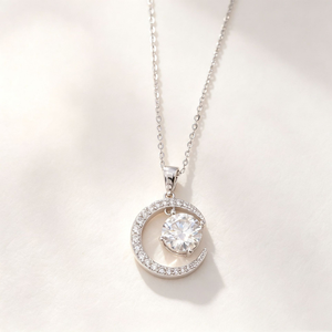 Collier en argent sterling S925 avec pendentif lune coloré en moissanite 1 carat, <span class=keywords><strong>prix</strong></span> de gros pour bijoux m5 - Product Image 3