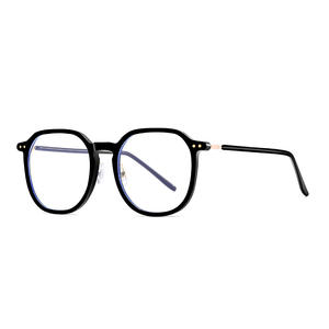 Monture de lunettes surdimensionnée style Bai Lu, noire, anti-lumière bleue, en TR90, monture complète, unisexe, pour ordinateur - Product Image 3