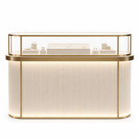 Vitrine de présentation de bijoux en bois et verre personnalisée avec éclairage LED pour les magasins de bijoux en gros