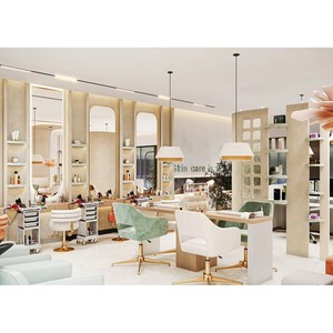 Custom Modern Nail Salon Furniture Whole Beauty Styling Hair Salon Interior Design Barber Shop Stations store decoration - Product Image 1