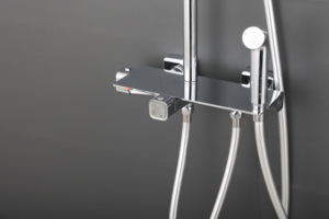 DQOK Phong Cách Mới Phòng Tắm Tiếp Xúc Tĩnh Nhiệt Chrome Phòng Tắm Mưa Vòi Sen 4 Chức Năng Brass Lượng Mưa Vòi Hoa Sen Set - Product Image 3