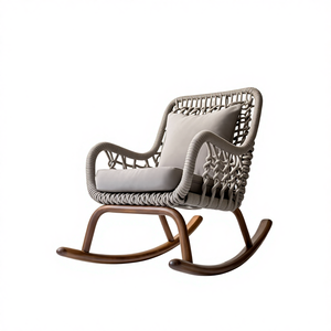 Mecedora Moderna y Cómoda de Cuerda y Aluminio para Exteriores, Muebles para <span class=keywords><strong>Jardín</strong></span>, Balcón y Hotel - Product Image 2