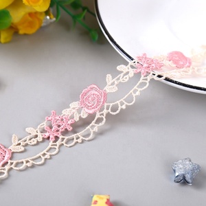 Encaje Bordado Soluble en Agua con Borde <span class=keywords><strong>de</strong></span> Rosas, Accesorios <span class=keywords><strong>de</strong></span> Ropa para Niños, Bolsos, 2.5cm, Encaje <span class=keywords><strong>Rosa</strong></span> Exquisito - Product Image 5