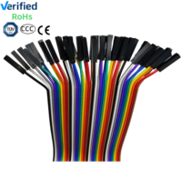 كابل شريطي ملون OEM من دوبونت 2.54 مم 2~40 سن أنثى 10 سم للسيارات بغلاف PVC مقاوم للماء IP68 موصل نحاسي 50 فولت