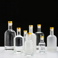 Bouteilles à liqueur en verre transparent personnalisées de 100 ml à 1000 ml, bouteilles à spiritueux vides réutilisables pour la vodka, le whisky, le rhum, le gin avec bouchons en liège