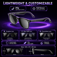 Lunettes de traduction intelligentes W100 AI, traduction vocale et vidéo en temps réel, étanches IP67, légères (35g) pour une utilisation mains libres