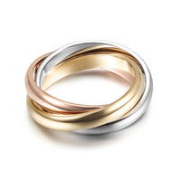 Bague lisse en acier inoxydable multicolore Bague simple et unie
