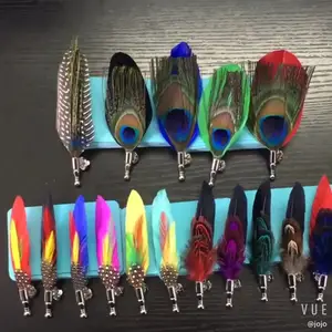 Broche de penas para homens, personalidade clássica criativa colorida broche de penas