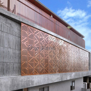 Revêtement extérieur, façade, écran mural coulissant en métal, persienne en aluminium - Product Image 2