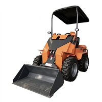 Mini Wheel Skid Steer Loader, Skidsteer Kompak yang Dapat Dikendarai dengan Bucket Quick Attach