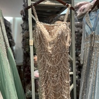 Robe de soirée élégante en dentelle de sirène nude avec perles LA72986 de Serene Hill, bretelles spaghetti, tenue de soirée formelle pour femmes