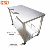 Table d'échographie vétérinaire en acier inoxydable 304 avec base lestée et coins arrondis pour chats/lapins/chiens – Vente directe usine OEM/ODM