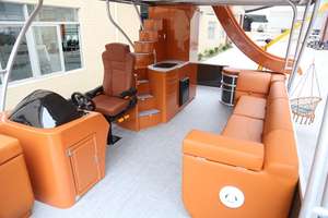 Barco pontón flotante inflable de aluminio de alta calidad de dos pisos para surf 22 pies 90HP Motor fueraborda capacidad para 10 personas - Product Image 6