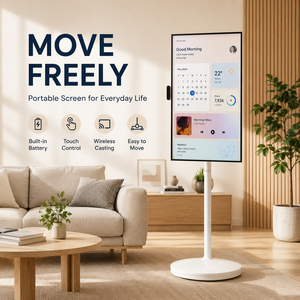 Écran intelligent interactif mobile blanc de 27 pouces avec support <span class=keywords><strong>WiFi</strong></span> pour affichage tactile Full HD pour l'éducation en ligne et les réunions - Product Image 1